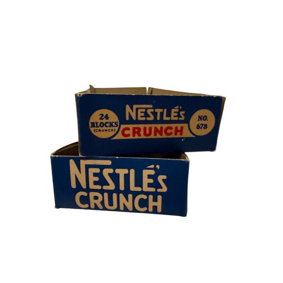 Original NESTLE'S CRUNCH milk chocolate STORE BOX top & bottom, when they were B - Picture 4 of 14